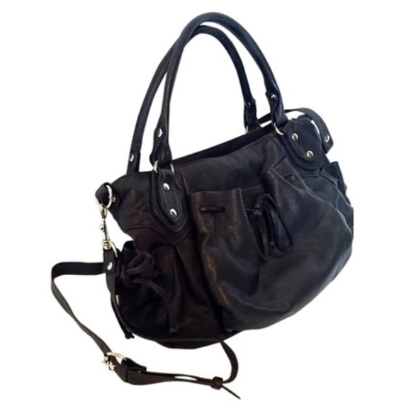 bebe Handbags - Black Bebe Genuine Leather Satchel